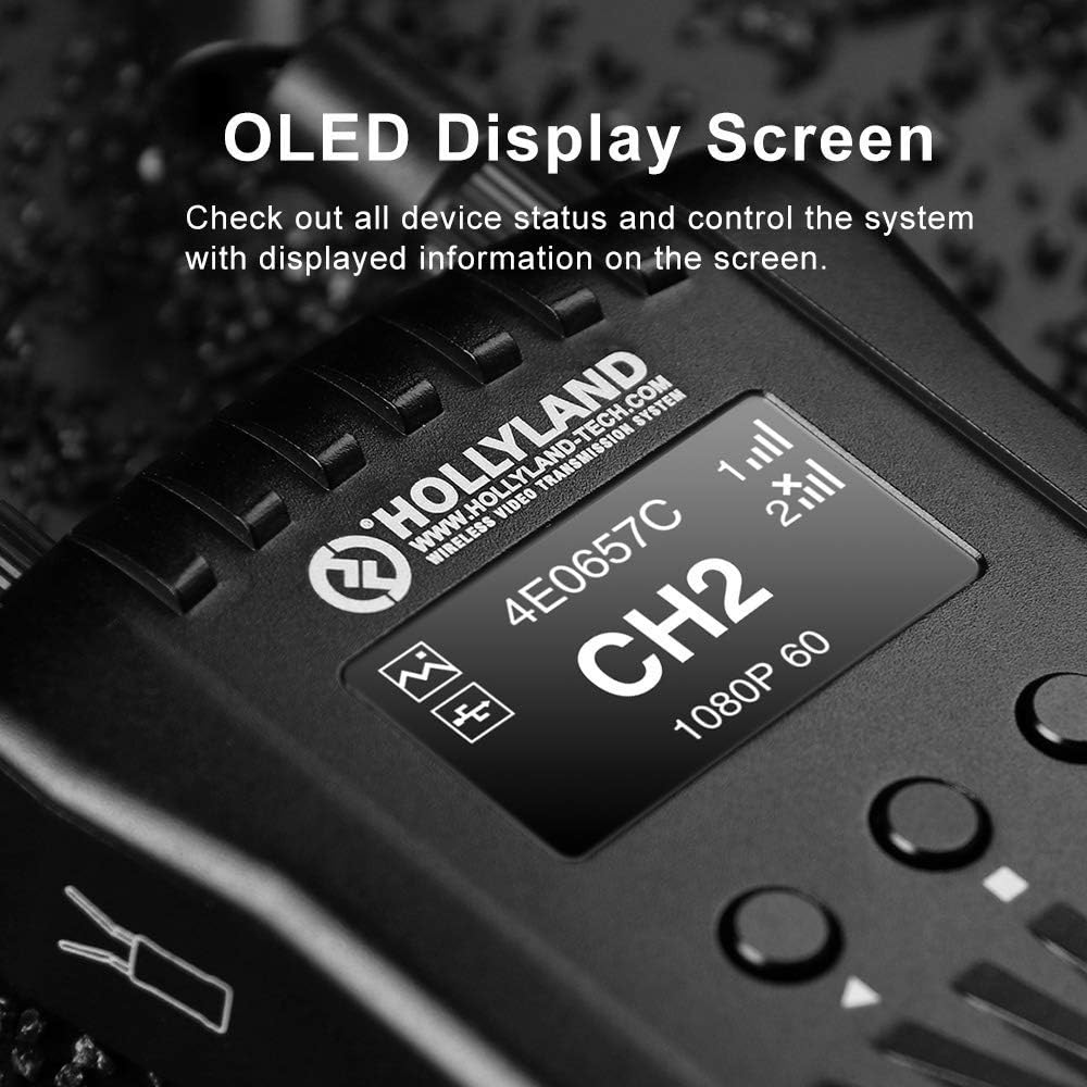 Hollyland Mars 400S 1080p HDMI SDI Transmission System 5G Wireless Image Transmission to 4 Devices in a Distance of 400ft Support Android & iOS 3 Scene Modes, W Battery Kit (Transmitter+Receiver) : Camera & Photo