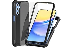 Ailiber for Samsung Galaxy A35 Case, Galaxy A35 5G Case with Screen Protector, Dual Layer Structure Protection, Shockproof Corner TPU Bumper, Heavy Duty Silicone Cell Phone Cover for Galaxy A35-Black
