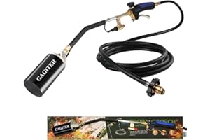 GAGITER Propane Torch Weed Burner Kit,Weed Torch 1,200,000 BTU Blow Torch with 10 FT Hose Heavy Duty Flamethrower with Turbo Trigger for Flame Weeding,Roofing, Melting Ice Snow (black)