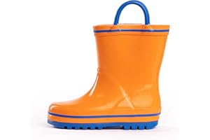 NORTY Rubber Rain Boots for Kids - Waterproof Rubber Boots Boys and Girls Solid & Printed Rainboots for Toddlers and Kids