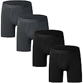 Valennia Mens Boxer Briefs 4set Moisture Wicking Cotton Underwear Essentials Under Shorts Multi Packs