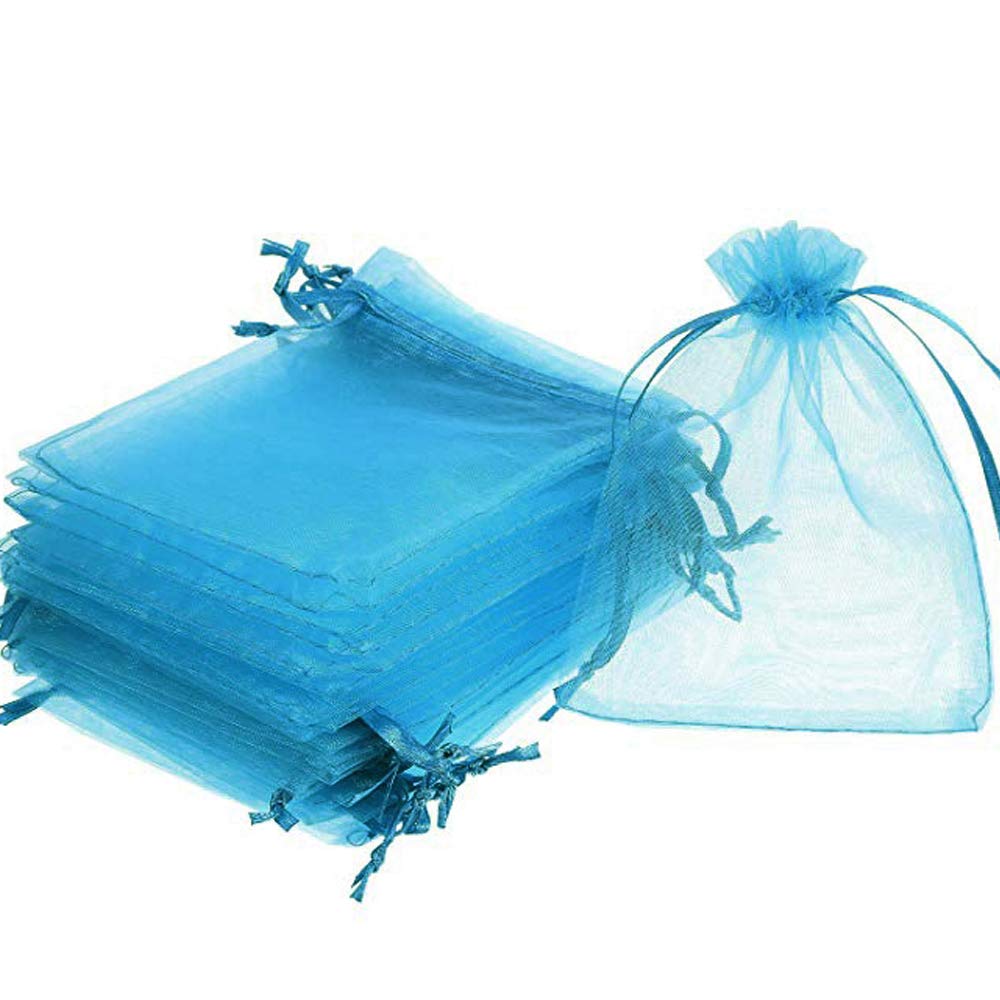 Time to Sparkle 25pcs Pouches Organza Gift Bags Oragnza Wedding Party Favour Jewellery, 17x23cm, Aqua — image 1