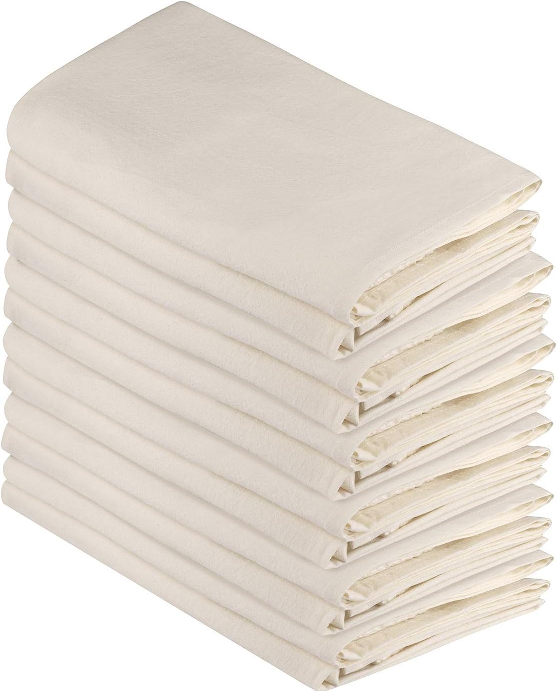DG Collections Flour Sack Dish Towels, 100% Cotton, Set of 12 (27x27 Inches), Multi-Purpose Vintage Kitchen Towels, Very Soft, Highly Absorbent, Lint Free, Pre-Washed Tea Towels For Embroidery & print: Kitchen & Dining