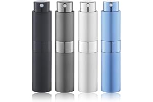 LULUPACK Travel Perfume Atomizer Refillable Bottle: Spray Cologne for Travel size - Small Empty Sprayer Fragrance - 8ml (Black, Blue, Silver, Grey)