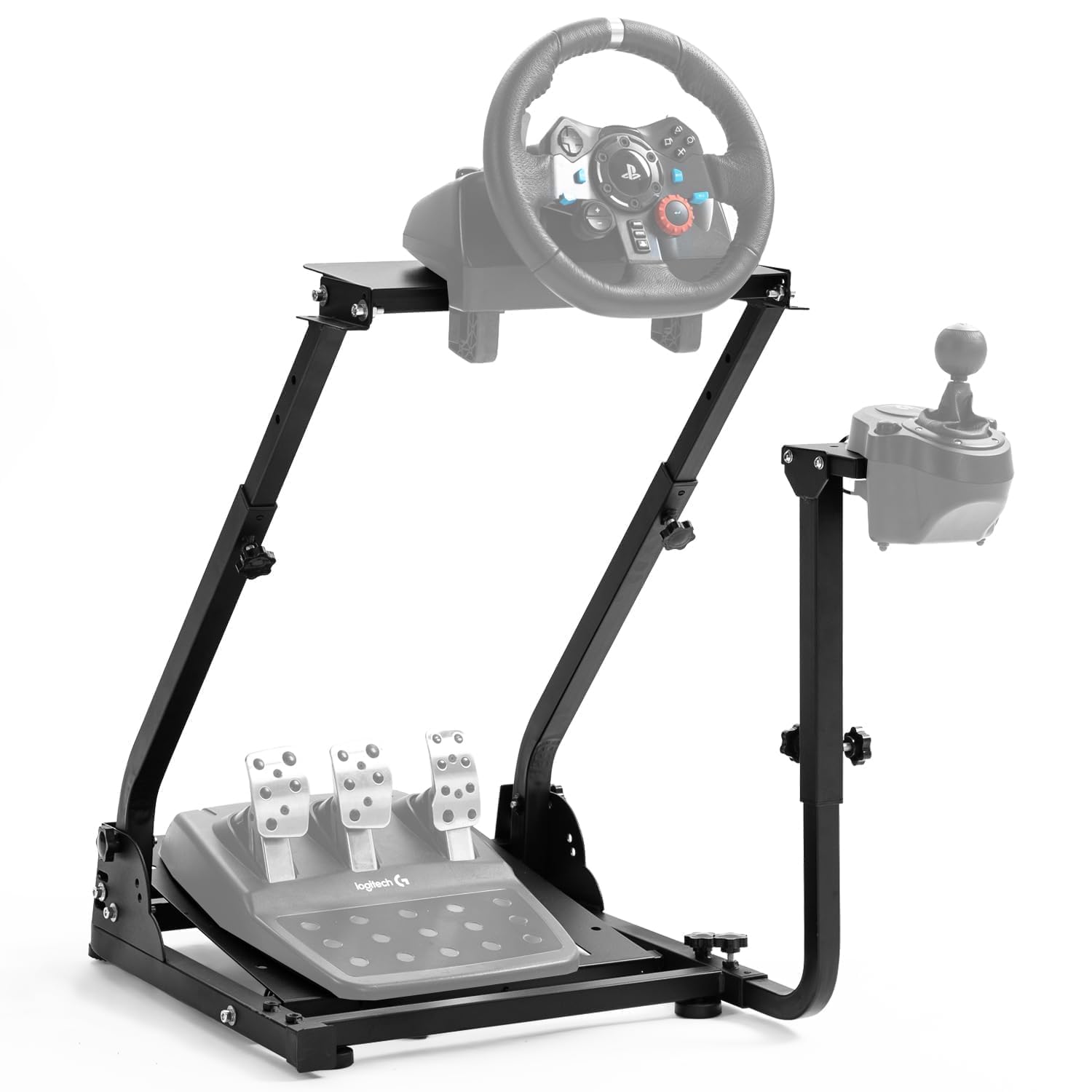Photo 1 of Marada Racing Wheel Stand Fit for Logitech G920 G29 G923 Thrustmaster T300,Adjustable Shifter Mount Foldable Steering Wheel Stand Gaming Simulator Mount For present, Wheel Pedal 