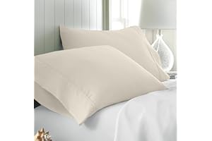 Kotton Culture Set of 2 Pillowcase Set 100% Egyptian Cotton 600 Thread Count Pillow Cover Protector Premium Bedding (Queen/Full, Ivory)