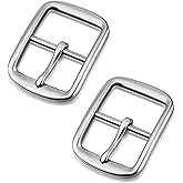 MTLEE 2 Pcs 1.5 Inch Buckles Stainless Steel Square Belt Buckles for Men Wide Heavy Duty Silver Leather Craft Accessories