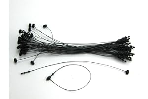 SATSONIK 100 Pieces multiple Colors and sizes Snap Lock Pin Security Loop Plastic Tag Fastener (5"-Black)