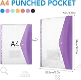 Thboxes 14 Pack A4 Punched Plastic Wallets Expandable Folders 7 Colors view 2