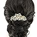 FXmimior Bridal Women Vintage Wedding Party Crystal Rhinestone Vintage Hair Comb Hair Accessories (GOLD)