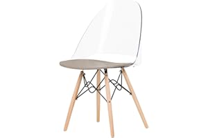 South Shore Annexe Eiffel Style Office Chair, Wood, Clear and Gray, 16D x 16.25W x 32.5H in