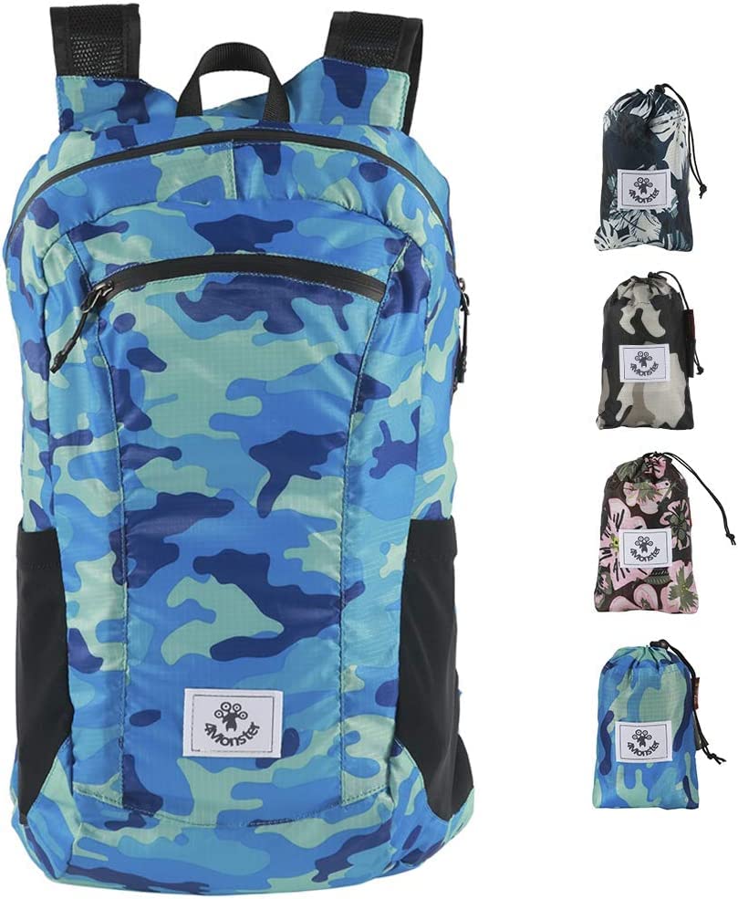 4Monster Packable Backpack Ultra Lightweight, Foldable Backpack Water Resistant, Hiking Daypack for Travel Camping Outdoor, Daily Walk-around, Cycling, Sports, Excursions(Navy blue, 24L)