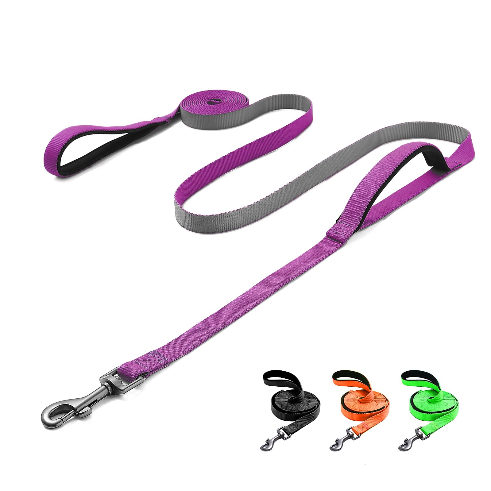 Demigreat Recall Lead for Dogs, 1.5 m / 3 m / 5 m Robust Long Dog Lead Reflective Training Lead with Padded Handle and Hand Strap, Training Lead for Small to Large Dogs
