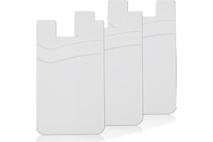 Meroqeel 3 Pack White Adhesive Phone Wallet Stick on Card Holder for Phone Case