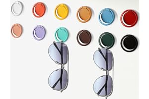 MOUGIGI 12 PCS Colorful Sunglasses Holder Wall Hanging Glasses Organizer - Space Saving Sunglasses Rack and Eye Glass Holder Stand