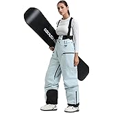 GSOU SNOW Womens Baggy Snowboard Pants Ski Bibs Snow Loose Overalls Waterproof Windproof Insulated Warm