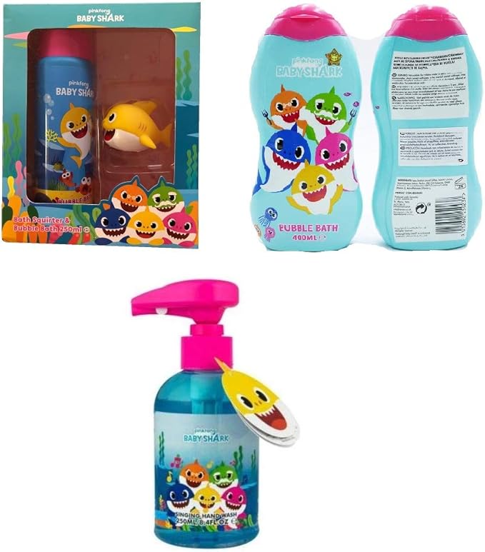 Pinkfong Baby Shark Bubble Bath, Hand Wash & Bubblebath Squirter Bundle