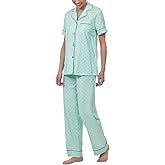 PajamaGram Women’s Pajamas - PJ For Women Set, Short Sleeve, 100% Cotton
