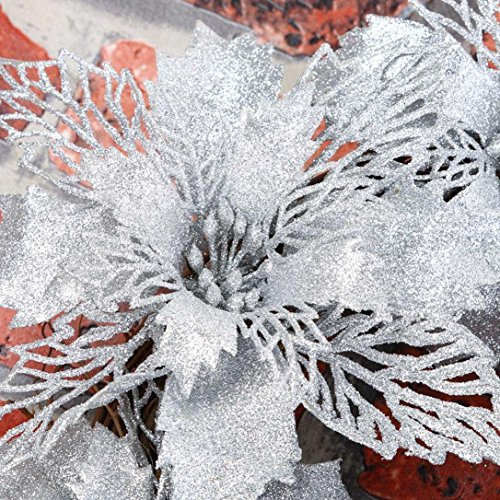 Hot Sale!!Woaills Window Ornament Garland Wreath,Christmas Party Leaf Door Wall Decoration Diameter - 35cm/13.7'' (Silver)
