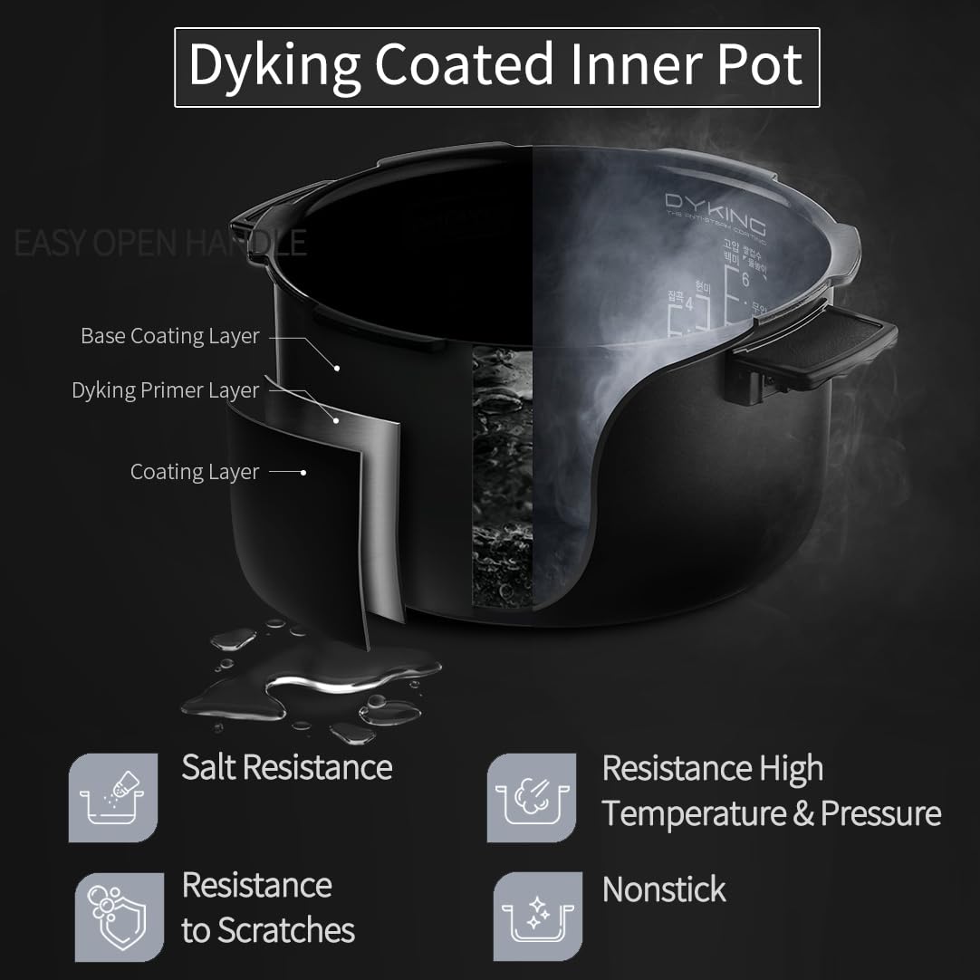 CUCHEN CRS-FWK0640WUS | Automatic Dual Heating Pressure Rice Cooker 6 Cup (Uncooked) (1.14 quarts): 6 person serving / per use | High/Non-Pressure | Triple Power Packing | Easy Open Handle | Stainless Cover | Auto Steam Clean | White
