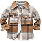 Sobrisah Toddler Big Boys Plaid Button-Down Jackets Kids Flannel Checked Tartan Tops Fall Winter Outcoats