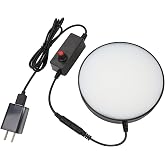 Microscope LED Ring Light Illuminator &ndash; Adjustable Brightness White Light Source with Power Adapter, Replacement Accessory for Laboratory Stereo Microscopes (US Plug)