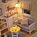Flever Dollhouse Miniature DIY House Kit Creative Room With Furniture and Glass Cover for Romantic Artwork Gift(Kitten Diary and Sweet Sunshine)