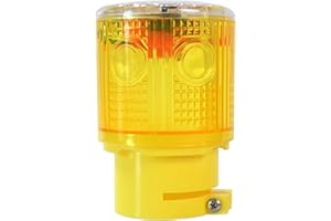 QXMH Solar Strobe Warning Light - Bright 360 Degree Solar Emergency Strobe Warning Lights, Waterproof LED Safety Light Outdoor, Road Construction Traffic Flashing Lamp (Yellow)