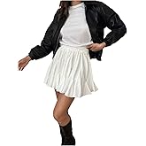 SHENHE Women's Ruffle Flowy Mini Skirt High Waisted A Line Boho Swing Short Skirt