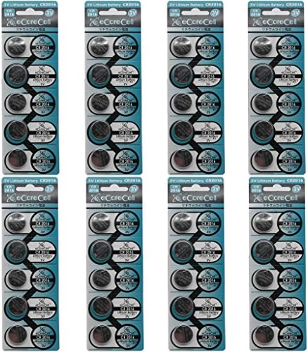 eCoreCell (40pcs) CR2016 5000LC 3V 3 Volt Lithium Single Use Non-rechargeable Button Coin Cell Battery
