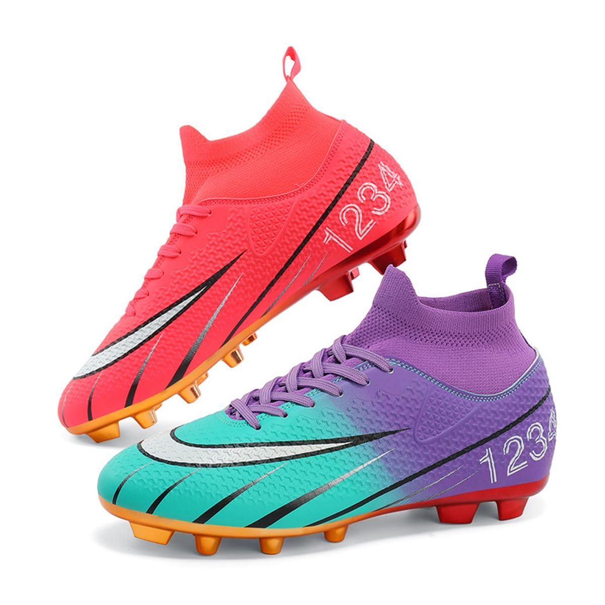 HESBITEUL Outdoor Soccer Shoes Mens Women: Football