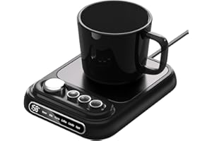 SIMERSURE Coffee Mug Warmer with 5 Temps, Coffee Cup Warmer for Desk Faster Heat-Up & 1-10H Timer, Smart Electric Beverage Warmer with Auto Shut Off & LCD Display, Ideal Gifts for Coffee,Tea,Milk,Cocoa (NO CUP)