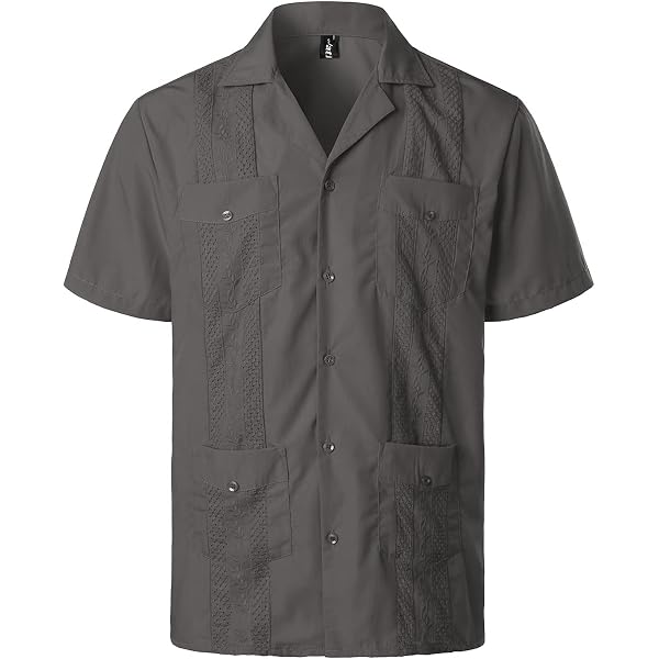 AUDATE Men's Casual Shirts Cotton Linen Summer Shirts Short Sleeve Beach Button Shirts Solid Casual Top T Shirt Shirt Navy L