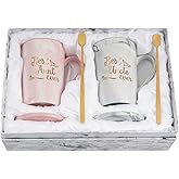 Cabtnca Aunt and Uncle Gift, Best Aunt Uncle Ever Mug, Birthday Christmas Mothers Day Father Day Gifts for Aunties & Uncles from Niece Nephew, 14Oz Pink&White