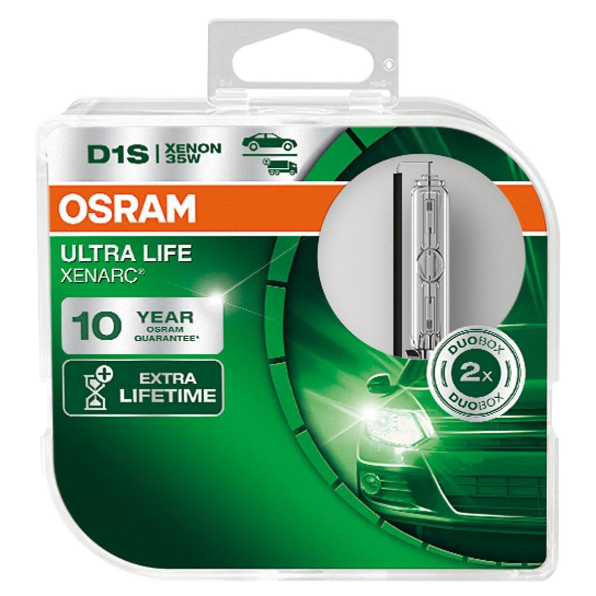 OSRAM Xenon Headlight Lamp, Light Blue, Duo Box