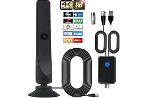 KOYETUBS TV Antenna,TV Antenna Indoor, HD Antenna for Smart TV and All TV,TV Antenna for Local Channels,Support 4K 1080p with Signal Booster