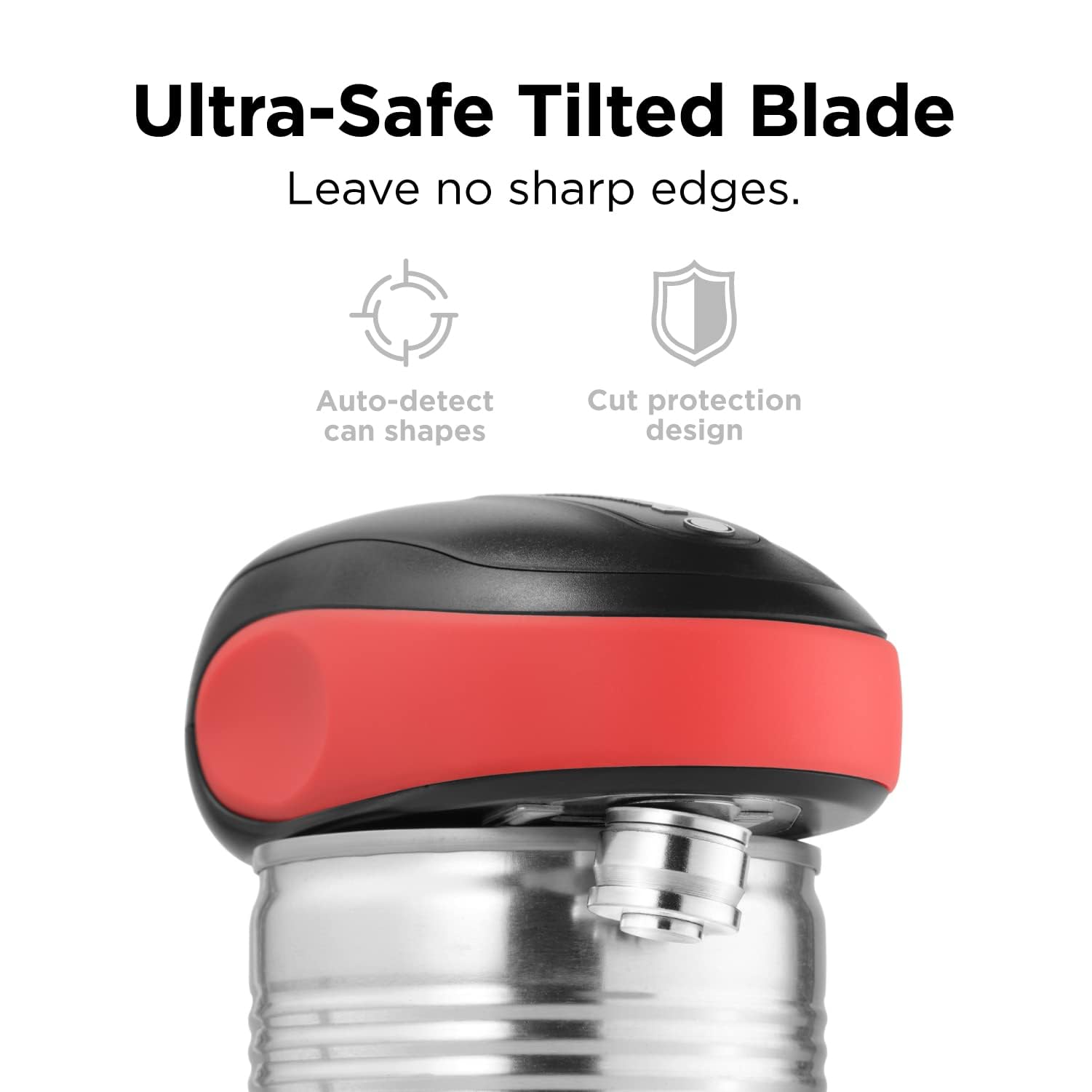 Kitchen Mama One-To-Go Electric Can Opener: One Touch, Auto Stop, Smooth Edge, Lid Lift, Safety, Automatic, Magnetic, Cordless, Battery Operated, Kitchen Appliance for Senior with Arthritis (Red)