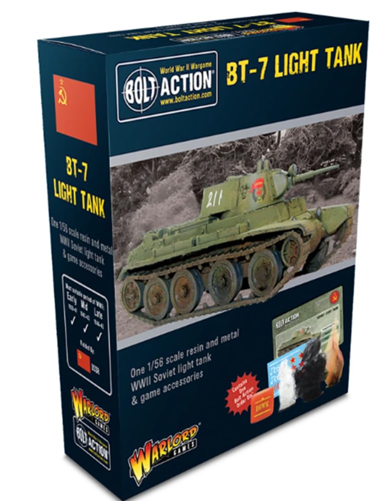 Warlord Games Bt-7 Fast Tank - 1:56 / 28mm Scale Model Tank for Bolt Action Highly Detailed World War 2 Miniatures for Table-top Wargaming