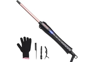 JAETON Mini Curling Iron 3/8 Inch for Short Hair, 9mm Small Long Barrel Curling Wand, Tiny Hair Curler with Dual Voltage for 