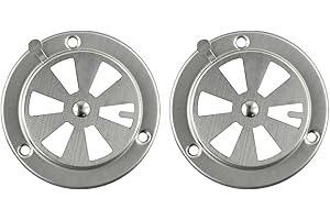 Set of 2 Replacement Air Vent Dampers for BBQ Grill Stove Exhaust Vent with Adjustable Airflow Control Lever Suitable for Ove