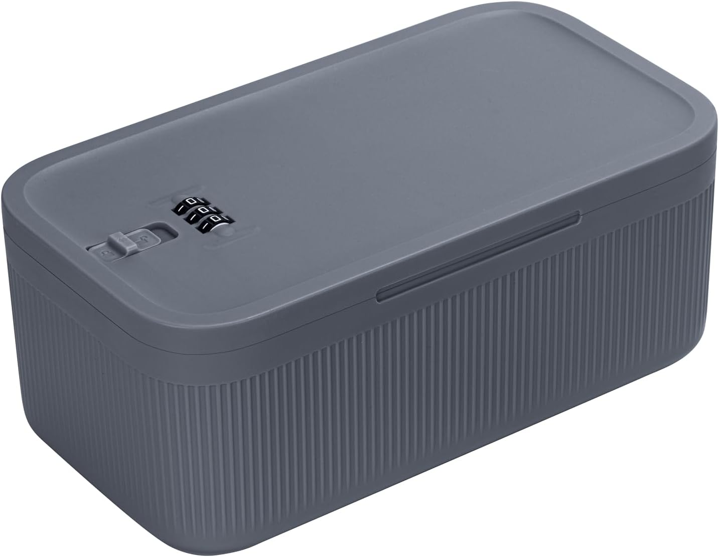GLOQESEN Lockable Storage Box, Medicine Safe Small Lock Box, Cell Phone Locked Jail, Food Fridge Containers Bin for Personal Home Office Organization Travel Gift (Gray)