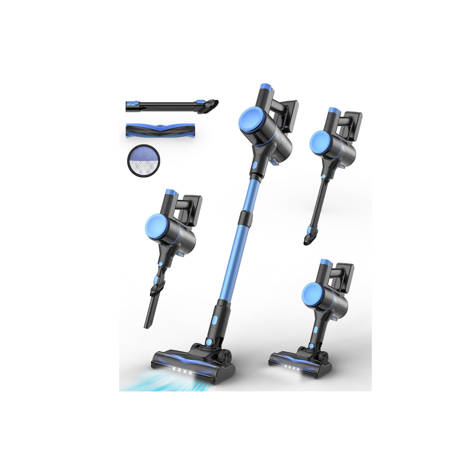 Photo 1 of N8 Cordless Vacuum Cleaner,Lightweight Stick Vacuum with Powerful Suction,2200mAh Battery,40 Mins Runtime,Self-Standing,Rechargeable Vacuum Cleaners for Home Hardwood Floor Carpet Pet Hair (Blue)