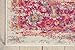 Nourison Passion Ivory/Fuchsia 3'9'' x 5'9'' Area-Rug, Boho, Traditional, Easy-Cleaning, Non Shedding, Bed Room, Living Room, Hallway, (4' x 6')
