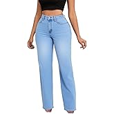 BubFee Women's Wide Leg Jeans High Waist Baggy Denim Pants