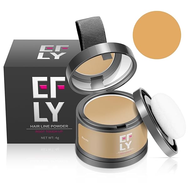 ROOT TOUCH UP HAIR COLOR POWDER FOR CONCEALING HAIR LOSS AND THINNING, GRAY HAIR SHADOW POWDER ROOT COVER UP HAIRLINE POWDER FOR WOMEN MEN EYEBROWS, BEARD LINE (BLONDE, 0.14 OUNCE)