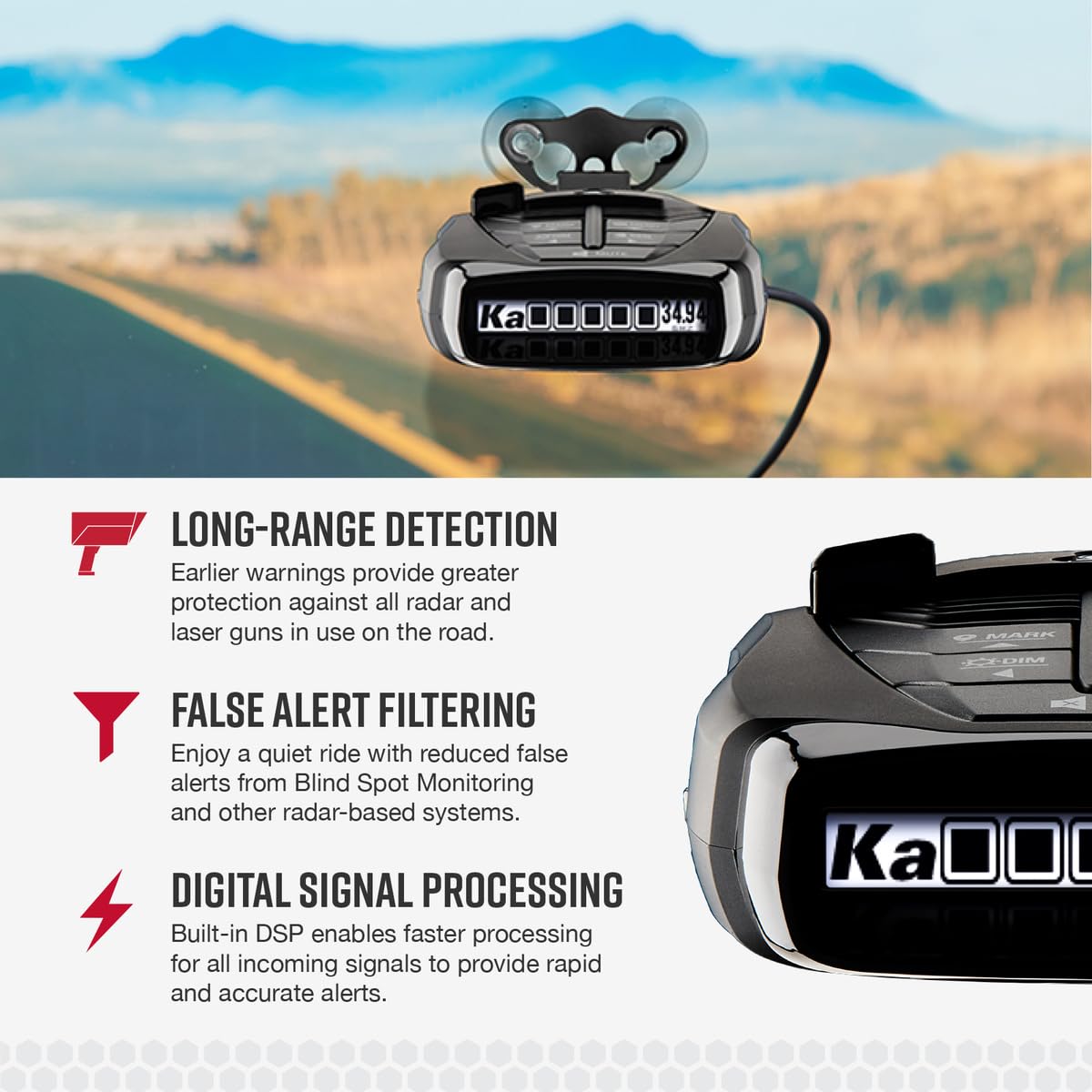 thumbnail image 2 of Cobra RAD 380 Laser Radar Detector - Front & Rear Detection With IVT Filtering 2 of 6