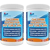 Chlorine Pucks for Hot Tub & Spa - 1.6kg (800g x2) - Stabilized Chlorine Tablets for Crystal Clear Water - Long Lasting & Slo