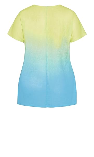 AVENUE WOMEN’S PLUS SIZE TOP – VICTORIA OMBRE NECKLACE CITRUS/LIME