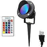 TOVEENEN LED Color Landscape Outdoor Spotlight - 120V 25W Remote Waterproof Spot Lights for Yard Garden Tree House Halloween Christmas Lighting