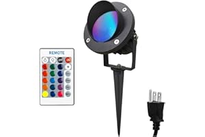 TOVEENEN LED Color Landscape Outdoor Spotlight - 120V 25W Remote Waterproof Spot Lights for Yard Garden Tree House Halloween Christmas Lighting